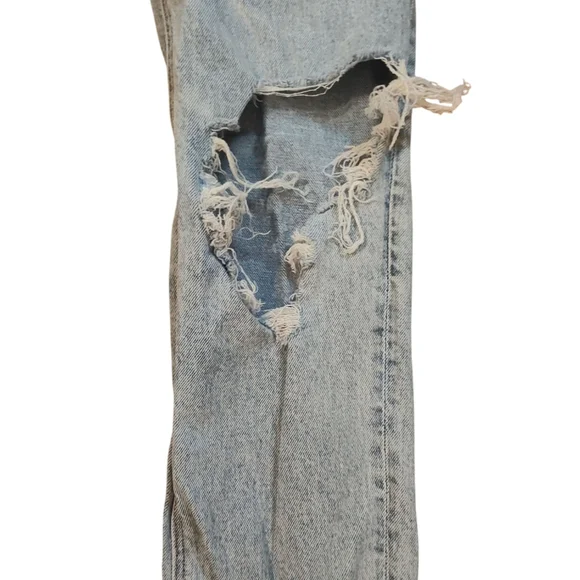 American Eagle Super High-rise Ankle StraightDistressed Denim Blue Jeans Size 00 - Picture 4 of 11